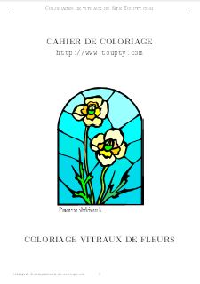 coloriage vitrail-fleur