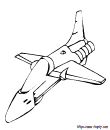 coloriage avion de chasse à réaction 1