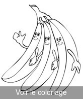 Coloriage Trois Bananes Dessin Animé | Toupty.com