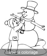 clip art bonhomme-neige noir & blanc a imprimer