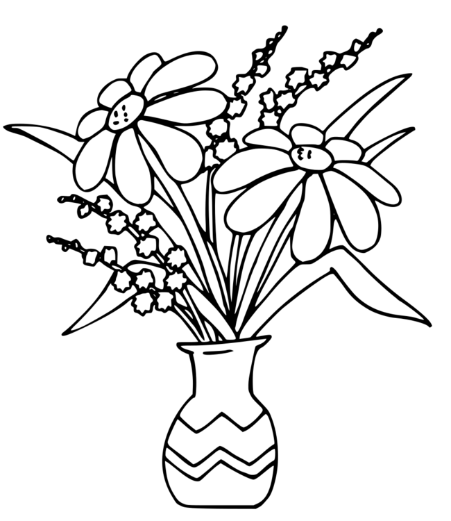 Coloriage Gratuit Bouquet De Fleurs