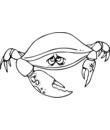 petit crabe cartoon craintif