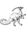 dinosaure parasaurolophus tete allongée