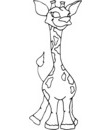dessin girafe noir et blanc a colorier