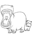 clip art hippopotame a imprimer & colorier