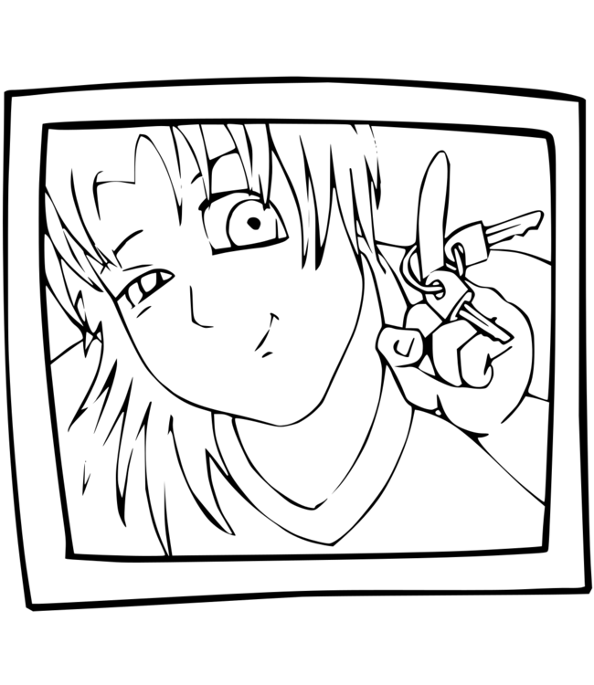 Coloriage gratuit de Jeune Fille