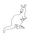 crocquis kangourou noir et blanc a colorier