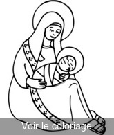 Coloriage Marie et l'enfant Jésus | Toupty.com