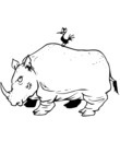 esquisse rhinoceros à colorier
