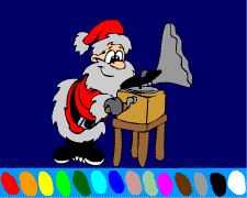 coloriage en ligne le gramophone du pere noel