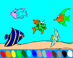 coloriage : jeu dans l'eau