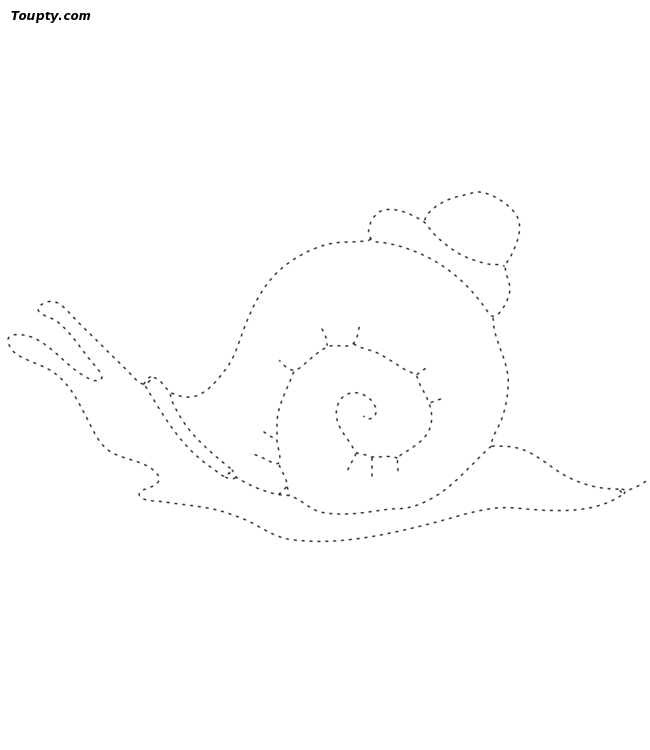 dessin escargot pointillé