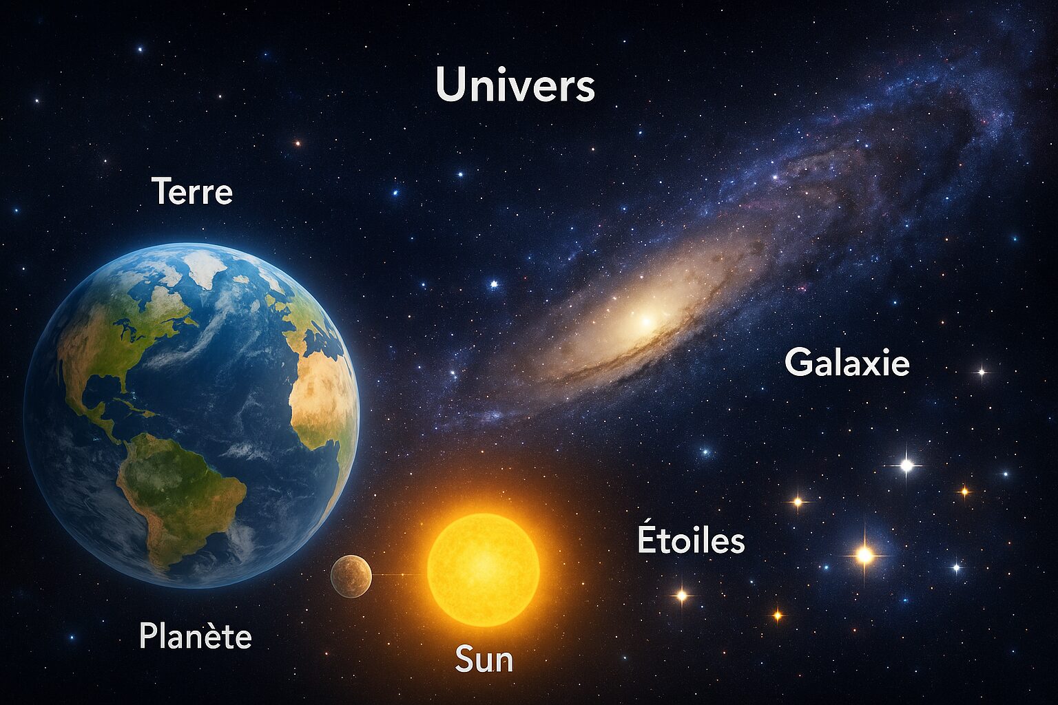 L’univers expliqué aux enfants (Galaxies, étoiles, planètes : que trouve-t-on dans l’Univers ?)