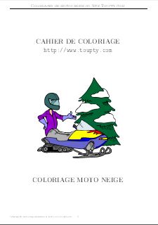 coloriage moto neige