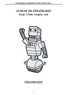 Coloriage robot simple  Dessin à colorier & imprimer en PDF