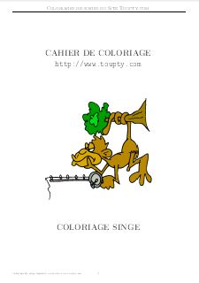 coloriage PDF de singes