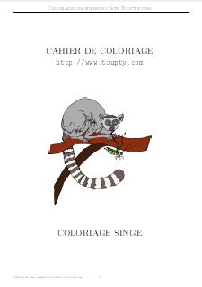 singe : cahier de coloriage format pdf a imprimer