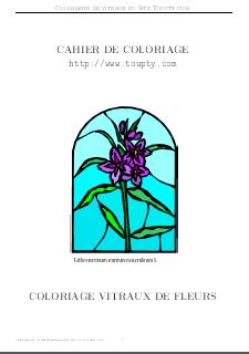 coloriage vitrail-fleur