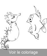 a imprimer coloriage hippocampe poisson