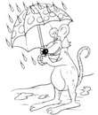 souris pluie parapluie