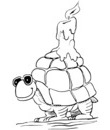 tortue bougie sur le dos