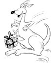 kangourou saute cadeau