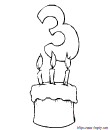 gateau 3 ans  colorier