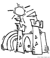 coloriage dessin de chateau fait par enfant