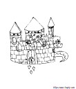 coloriage chateau avec princesse et dragon