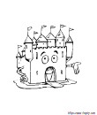 coloriage chateau rigolo et son pont levis