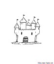 coloriage chateau facile  colorier