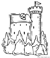 coloriage chateau avec 1 seule tour
