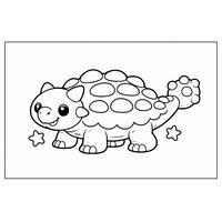 Coloriage ankylosaure kids-friendly style jouet, formes rondes et petites étoiles (16:9) | Toupty.com