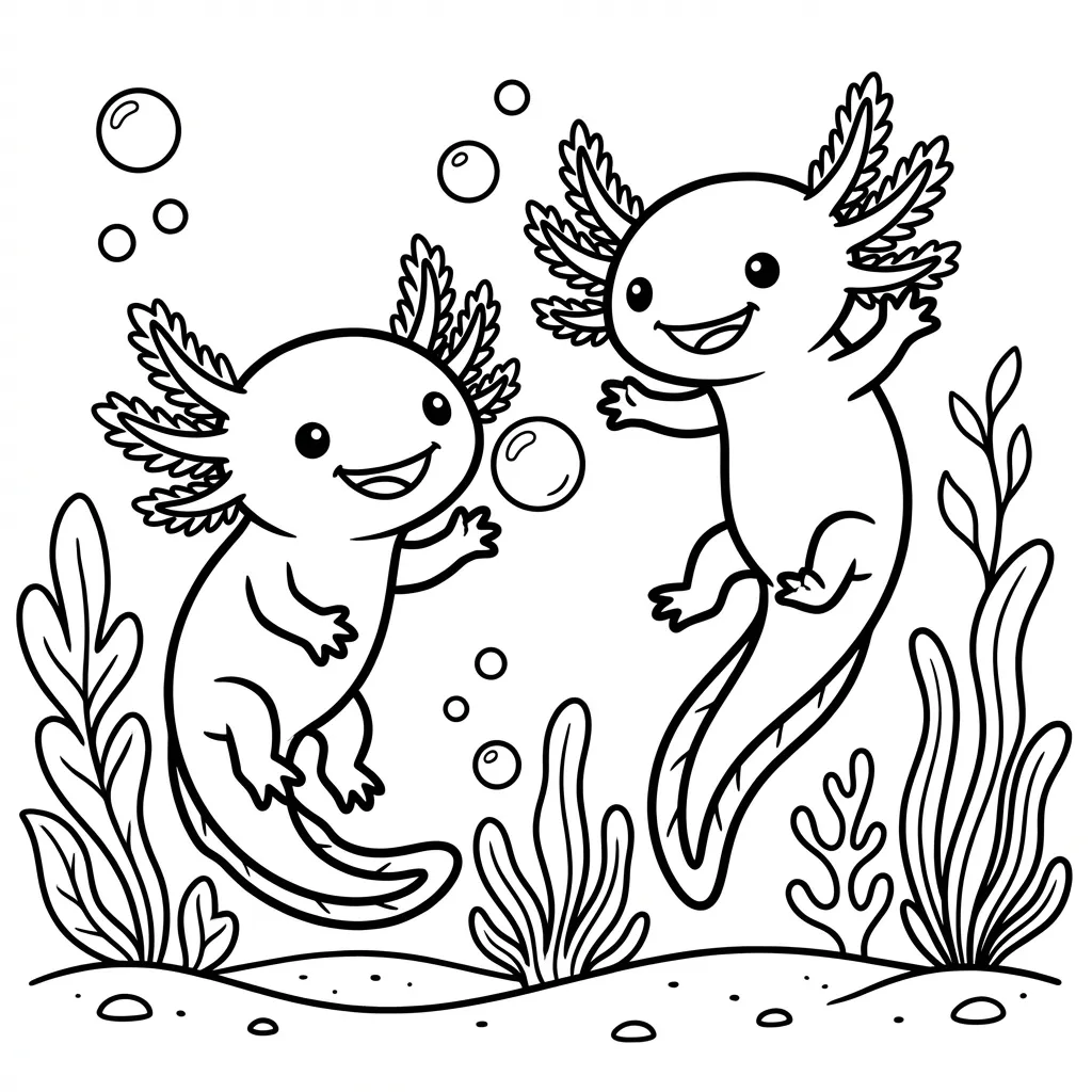 coloriage-axolotl Page 11