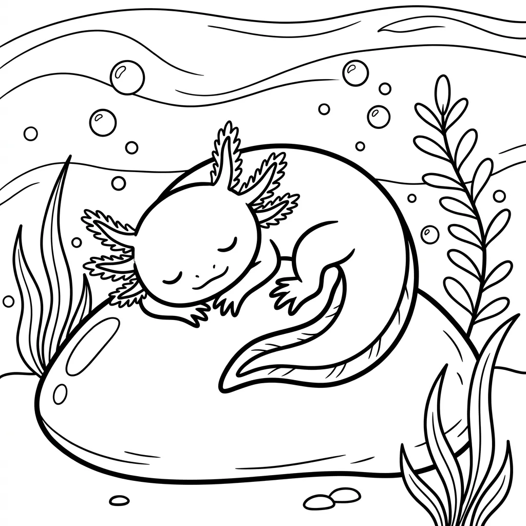 coloriage-axolotl Page 12