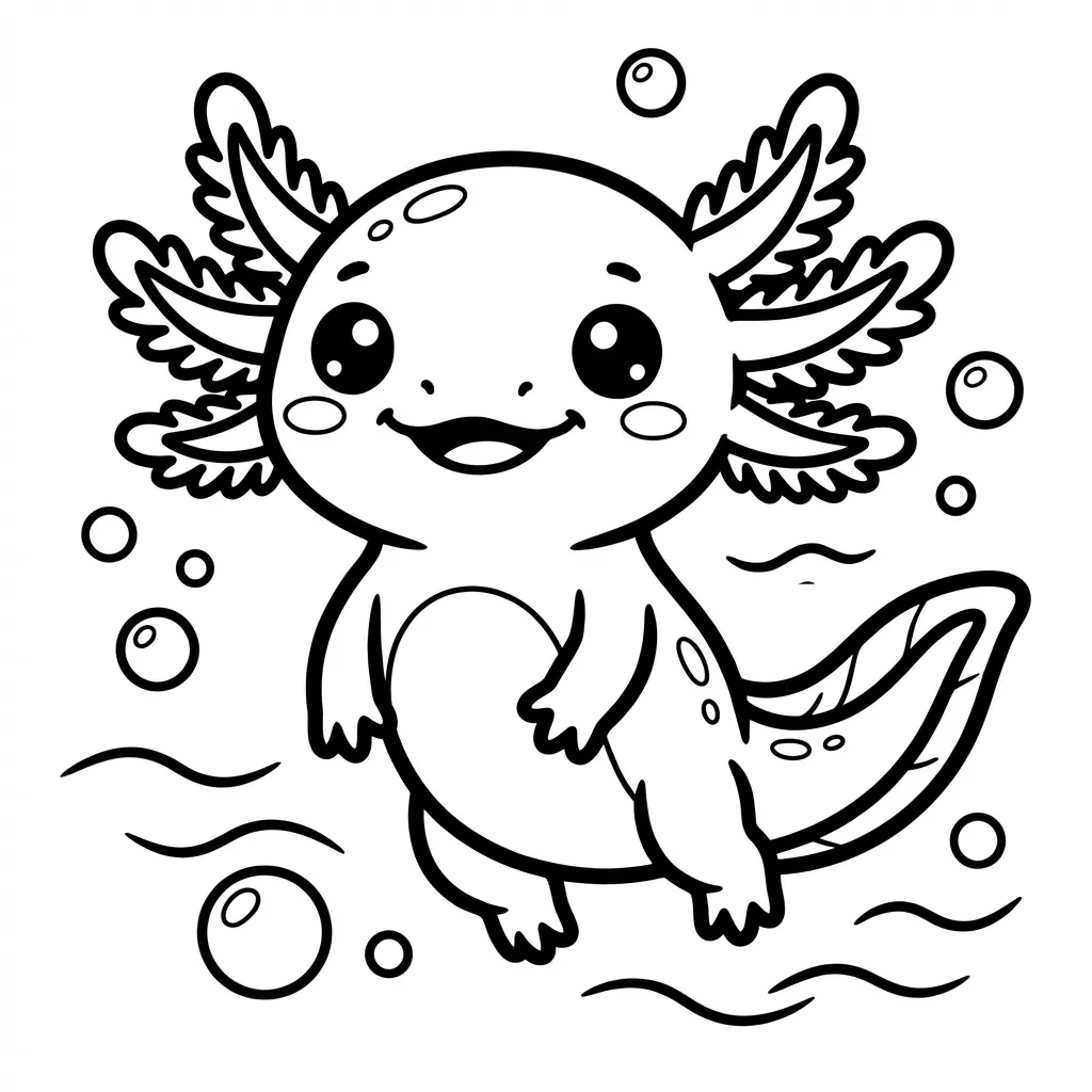 coloriage-axolotl Page 2