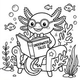 Coloriage axolotl rigolo