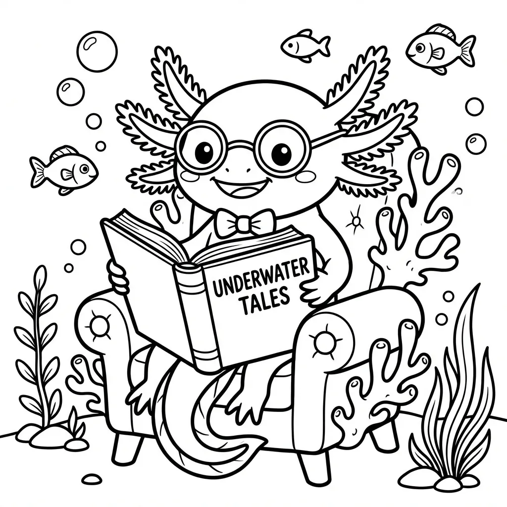 coloriage-axolotl Page 5