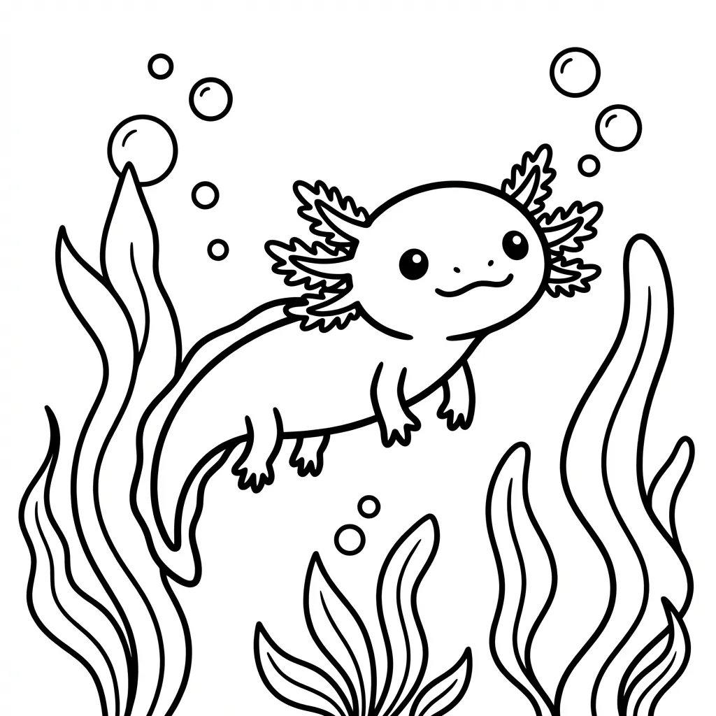 coloriage-axolotl Page 9