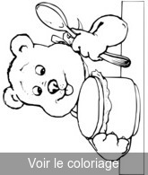 coloriage ourson pot de miel