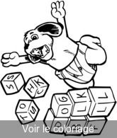 coloriage chiot joue cube alaphabet