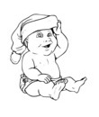 bébé avec chapeau de père noel