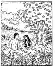 adam et eve dans le jardin d'eden