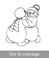 clip art bonhomme-neige a imprimer & colorier