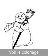 bonhomme de neige GIF gratuit a colorier