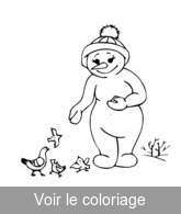 dessin bonhomme-neige pour coloriage