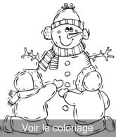 bonhomme de neige clip art a imprimer & colorier