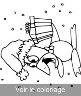 Coloriage Le pingouin et son Cadeau | Toupty.com