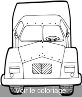 coloriage camion vu de face
