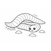 Coloriage deux cécilies cartoon qui jouent à saute-mottes, une fait un pont et l’autre passe dessous